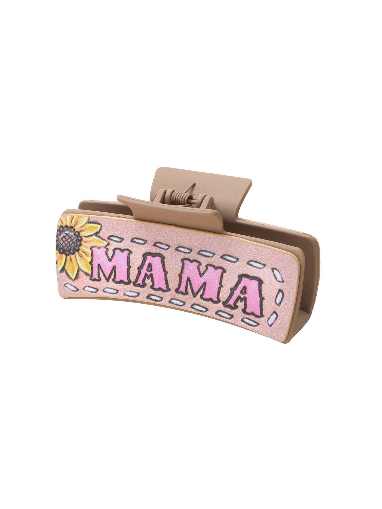 Wholesale Western Style MAMA Cactus HOWDY Sunflower Leather Hair Clip Shark Clip